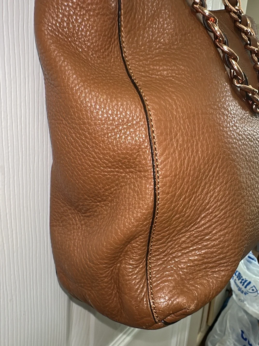 Michael Kors Harper Luggage Brown Leather Medium North South Tote. (Bags 21)